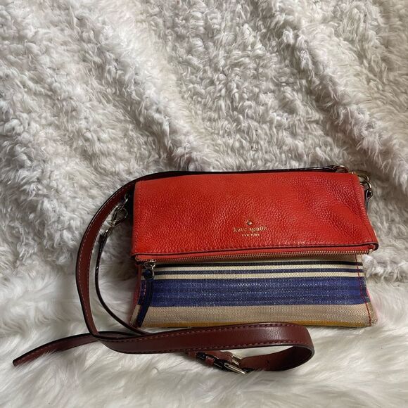 kate spade new york Cobble Hill Marsala Convertible leather& jute crossbody bag. - Picture 2 of 16